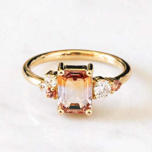 Warm Glass Gold Ring
