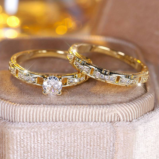 Sparkling Golden Ring Set