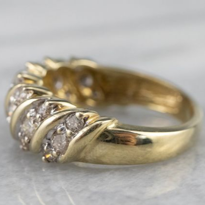 Spiral Knotted Golden Ring