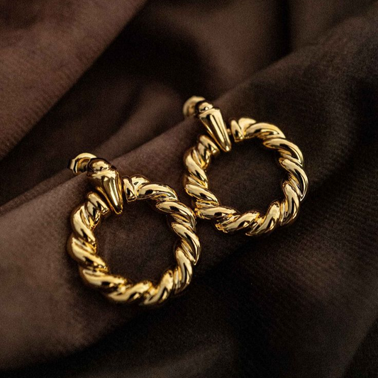 Braided Hoop Golden Earrings