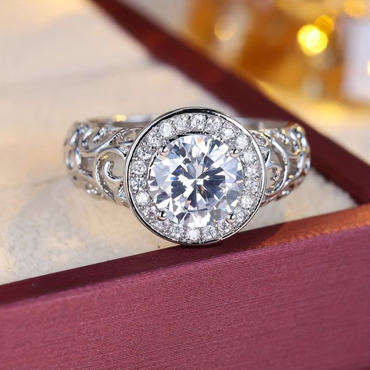 Sparkling Rounded Silver Ring