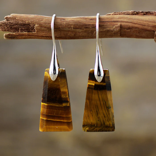 Brown Natural Stone Earrings