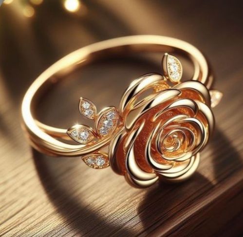 Golden Rose Bloom Ring