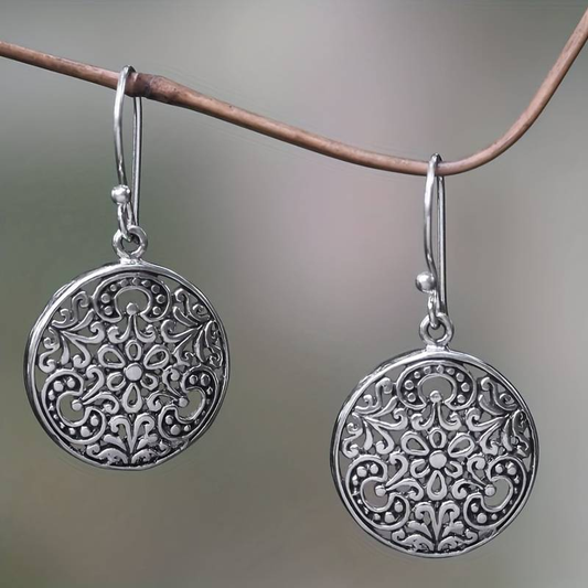 Rounded Hollow Silver Earrings