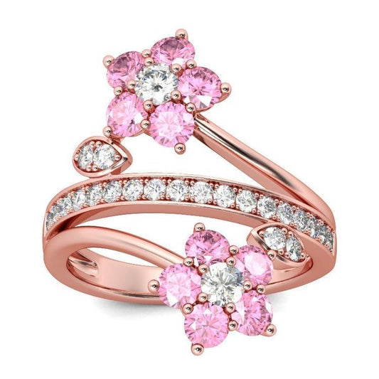 Rose Crystal Blossom Ring