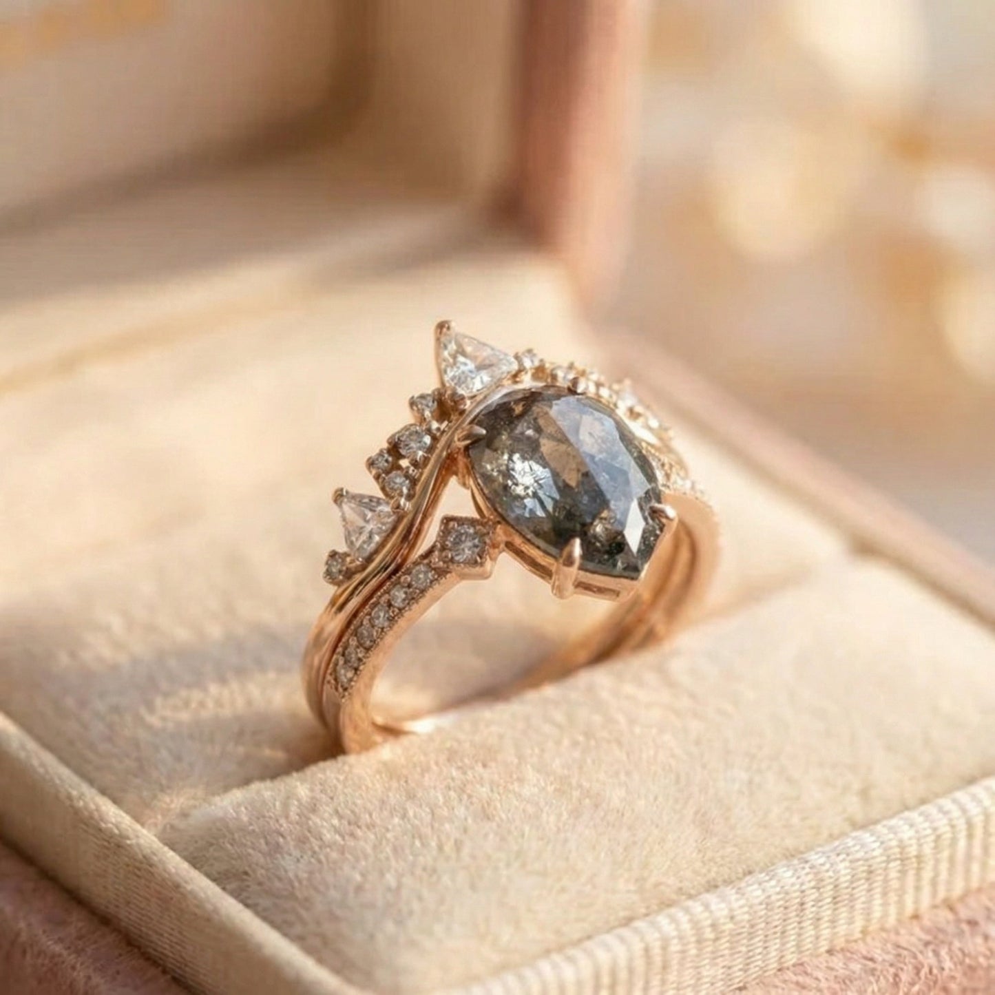 Vintage Nature Stone Gold & Silver Ring