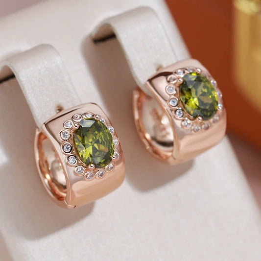 Bright Olive Crystal Earrings
