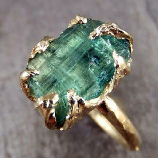 Green Inlaid Glass Ring