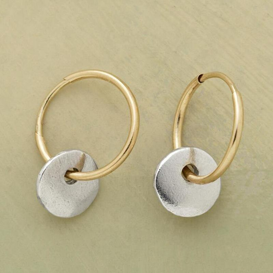 Gold Plated Hoops And Silver Plated Earrings