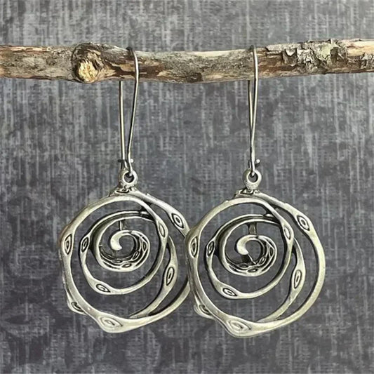 Silver Labyrinth Earrings