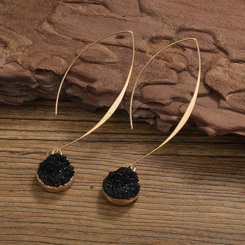 Gold and Black Earrings