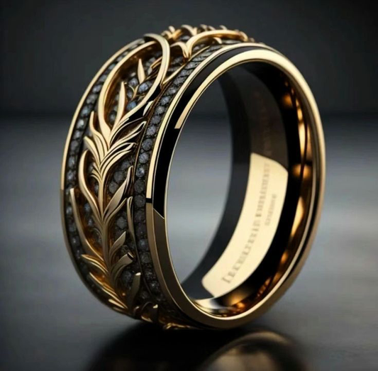 Royal Leaf Band Ring