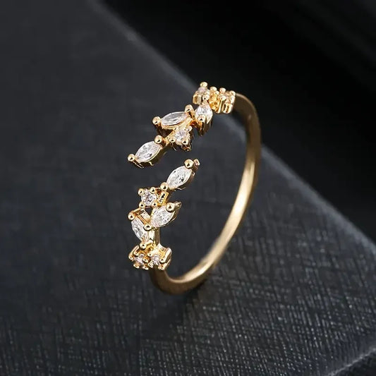 Georgia | Gold Ring With Open Zirconium