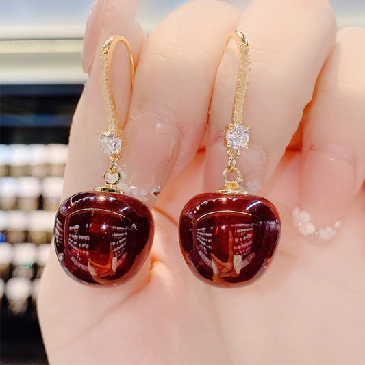 Vintage Red Bright Stone Earrings