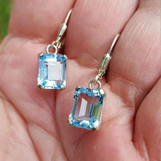 Vintage  Square Glass Earrings