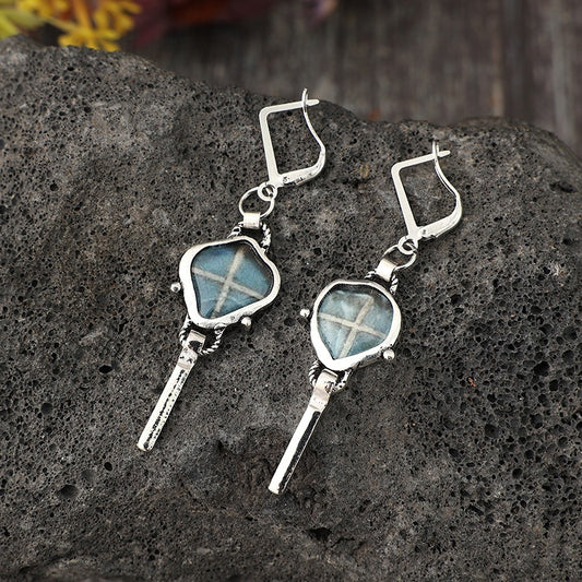 Vintage Silver Geometric Earrings