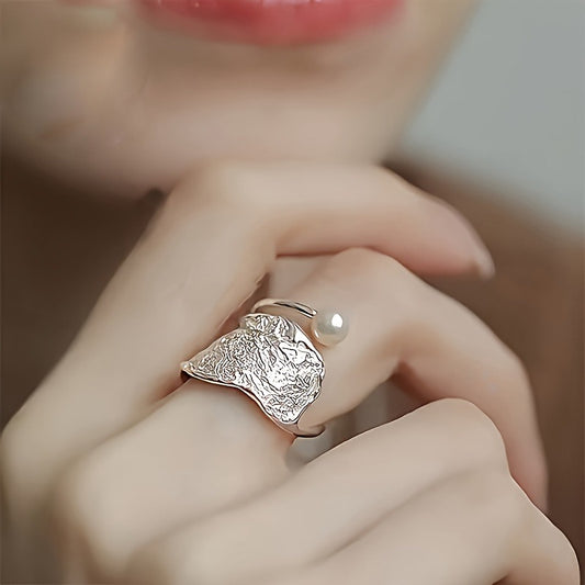 Pearl Layered Silver Ring