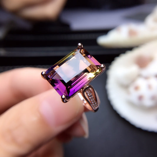 Vintage Purple Cubic Glass Ring