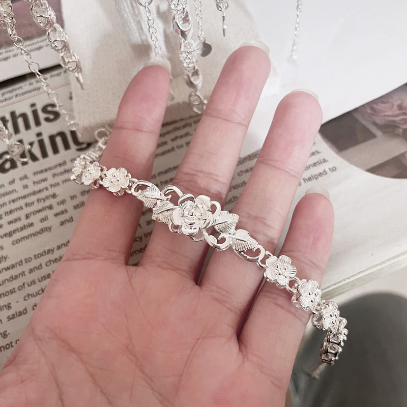 Silvered Flower Bracelet