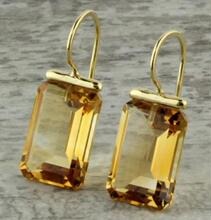 Vintage Rectangular Glass Earrings