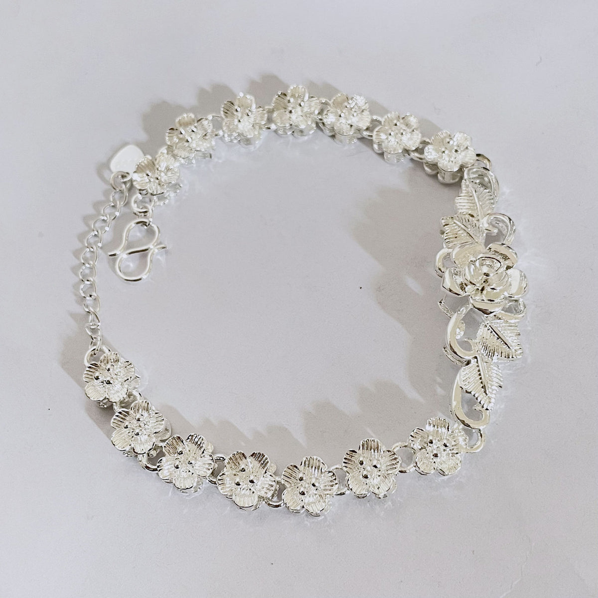 Silvered Flower Bracelet