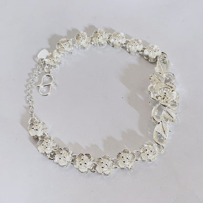 Silvered Flower Bracelet